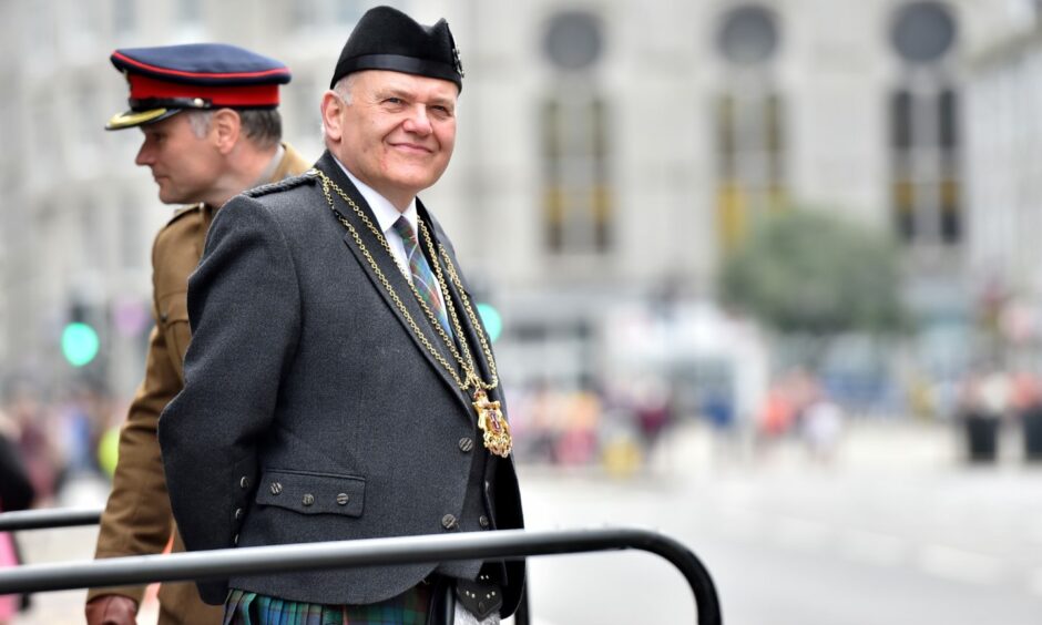 Lord Provost Barney Crockett during a parade honouring serving and former armed forces personnel in June 2019. Picture by Scott Baxter/DCT Media.