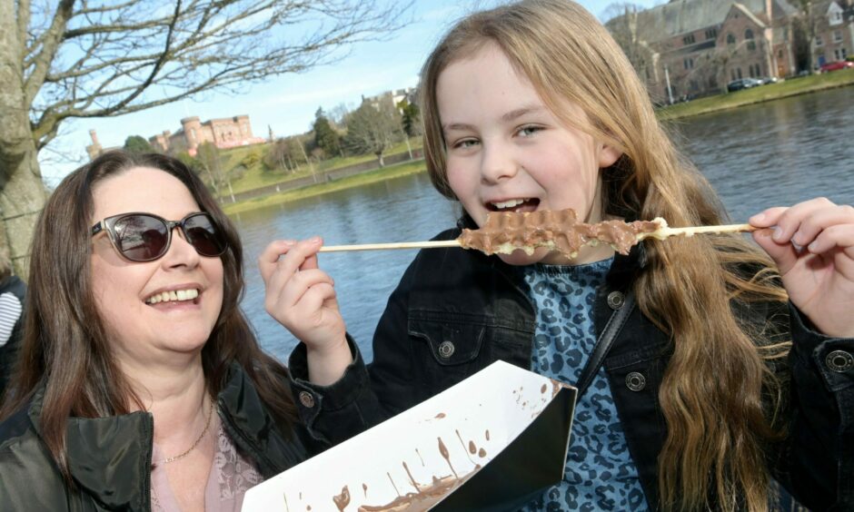 Isla MacKenzie, 11, and her mum Sheona pictured at the Highland Food and Drink Trail.