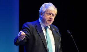 Prime Minister Boris Johnson speaking during the Scottish Conservative Conference at P&J Live in Aberdeen. Photo by Andrew Milligan/PA Wire