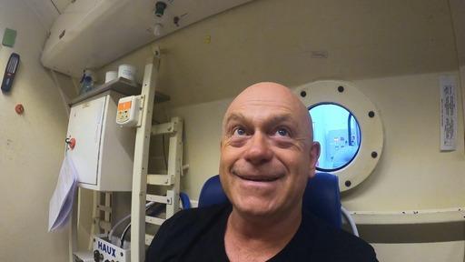 Ross Kemp suffered difficulties while diving in Scapa Flow in Orkney.