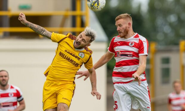 Paul Brindle, left, opened the scoring for Forres.