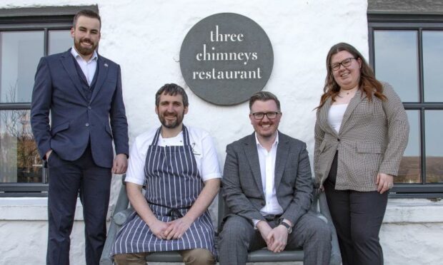 Staff from the Three Chimneys are getting extra help to face the cost of living crisis. L to R - Kieran Walker, Scott Davies, Danny McDermott and Olivia Dewar.