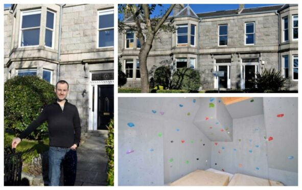 Property is above and beyond: Richard Pugh has installed a climbing wall at his beautiful home. Picture by Kami Thomson.