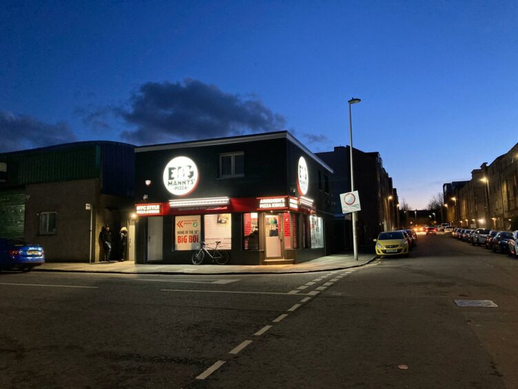 Photo of takeaway Big Mannys' Pizza on the corner of the street