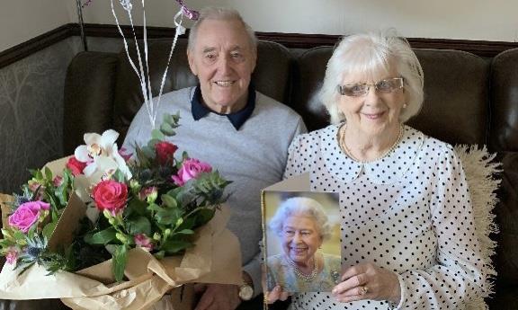 Ben and Betty Cresswell celebrating their 60th wedding anniversary at home in Macduff