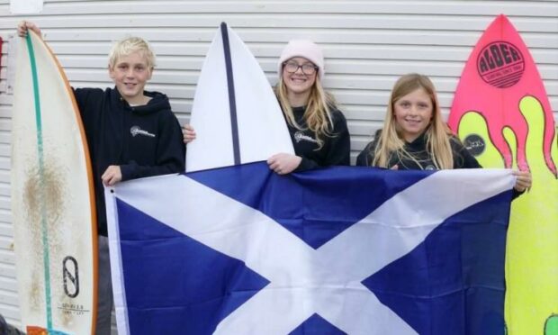 Three young surfers from Fraserburgh - Israel Noble, Lola Mitchell and Callie Cruickshank - will represent Scotland in Portugal this summer