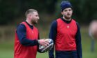 Blair Kinghorn (r) has replaced Finn Russell at stand-off for Scotland.