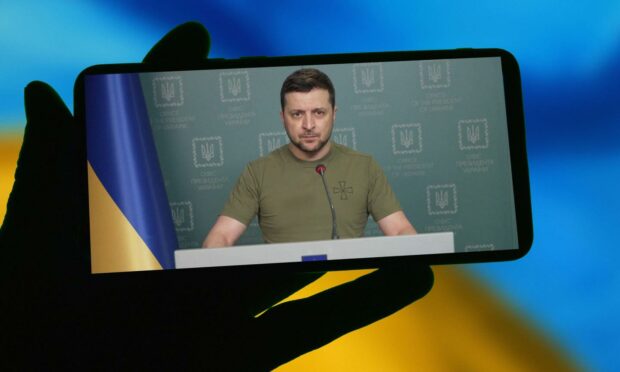 President of Ukraine Volodymyr Zelensky speaks in Kyiv (Photo: Aleksandr Gusev/SOPA Images/Shutterstock)