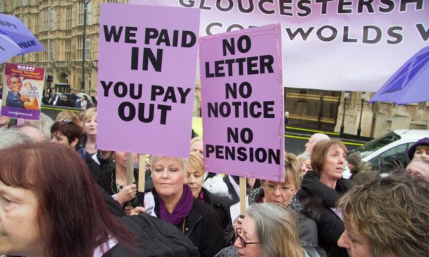 A Waspi (Women Against State Pension Inequality) protest in London in 2017.