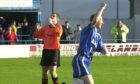 Raymond Yule, right, celebrates scoring for Cove Rangers against Rothes