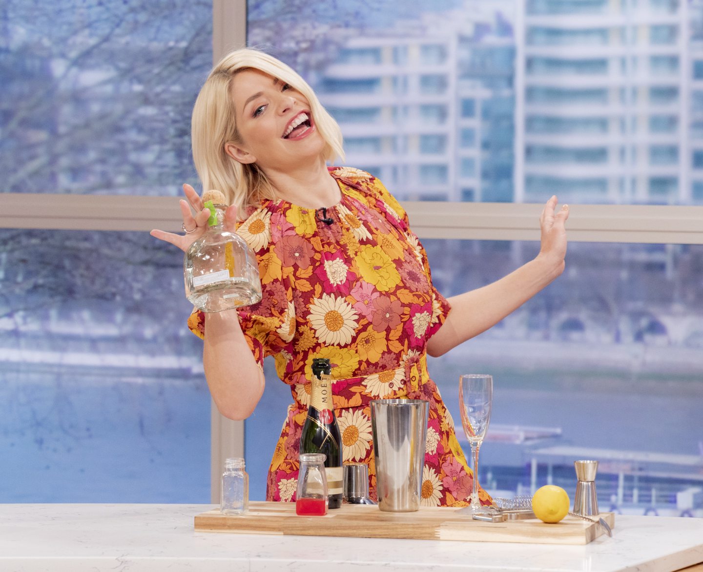 Holly Willoughy on the set of This Morning.