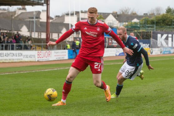 David Bates in action for Aberdeen against Dundee.