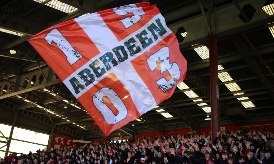 Aberdeen 1903 flag at Pittodrie.