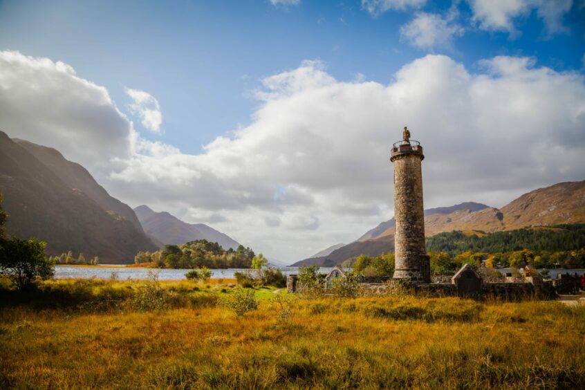 View of the monument at Glenfinnan.