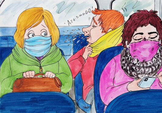 Doesn't removing your face mask to sneeze kind of defeat the purpose? (Illustration: Helen Hepburn)