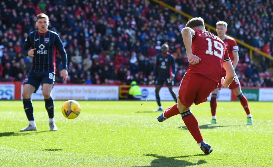 Aberdeen's Lewis Ferguson in action against Ross County.