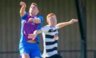 ICT's Wallace Duffy (left) and Ayr's Fraser Brydon compete for the ball in last weekend's 2-2 draw at Somerset Park.