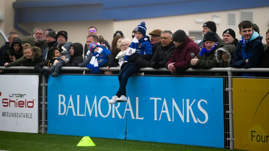 Cove Rangers supporters in the game against Alloa