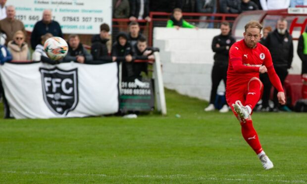 Lee Currie's scores for Bonnyrigg Rose Athletic against Fraserburgh in the first leg of the pyramid play-off semi-final.