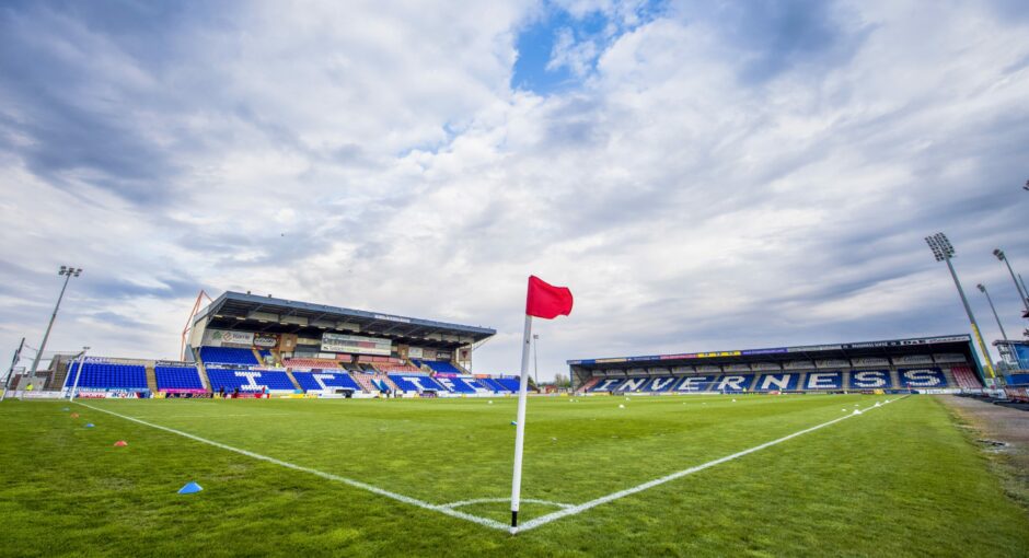 A general view during a cinch Championship match between Inverness Caledonian Thistle and Hamilton Academical at the Caledonian Stadium