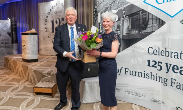 Gillies managing director Ian Philp and Joyce Milne, PA to the directors. Photo Chris Scott Photography Dundee.