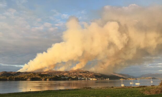 The possibility of wildfire in the north of Scotland was increased due to dry weather and low rainfall this week. Image: South West Ross Community Fire Stations.