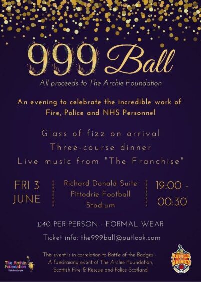 The leaflet for the 999 Ball for The Archie Foundation.