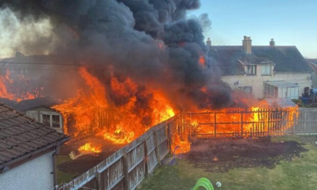 The fire engulfed several gardens.