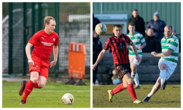 Brora Rangers defender Ally MacDonald, left, and Buckie Thistle player-assistant manager Lewis MacKinnon, right, are both eager to win the Highland League Cup