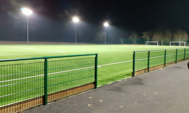 Alness United's new artificial pitch ahead of its first game this weekend. Supplied by Alness United FC