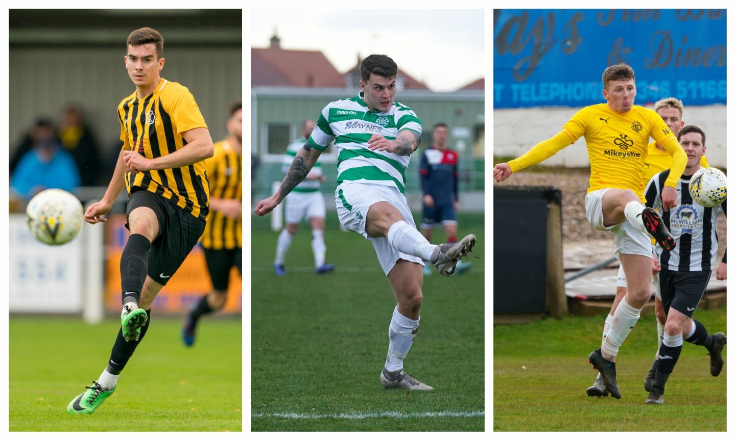 Buckie Thistle's three new signings (from left to right): Tom MacLennan, Joe McCabe and Cohen Ramsay.
