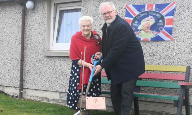 The tree planting ceremony was led by Reverend Kenneth MacKenzie and tenant Kitty Milne. Picture by Chris Sumner.