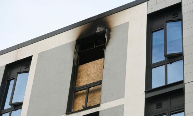 Fire crews were called to a fire in the top-floor of student accommodation in Aberdeen. Picture by Chris Sumner.