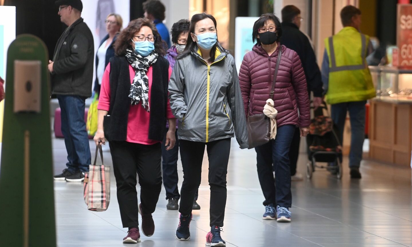 Some shoppers in Aberdeen have continued to wear face masks. Photo: Chris Sumner/DCT Media