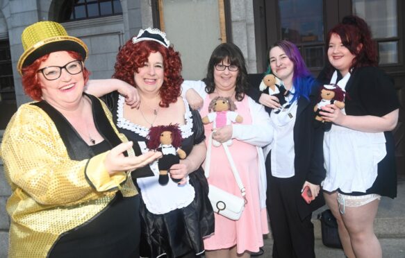 Picture of fans of The Rocky Horror Show who have dressed up.
Pictured are from left, Mandy Innes, Fiona Derrett, Donna Brodie, Jessica Innes and Amy Morrison