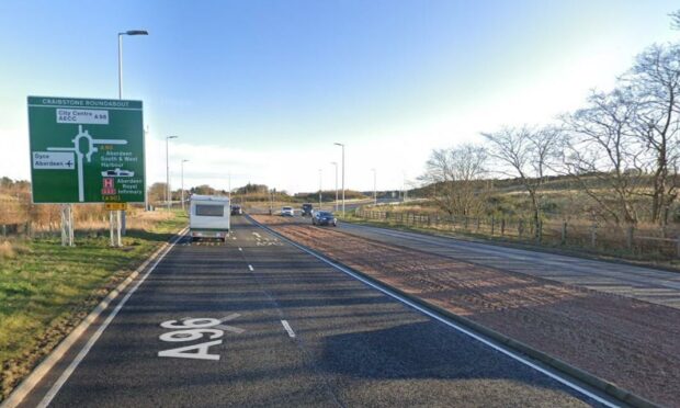 A96 at Craibstone roundabout