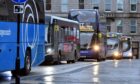 Buses in Aberdeen's Broad Street. Picture by Chris Sumner/DCT Media.