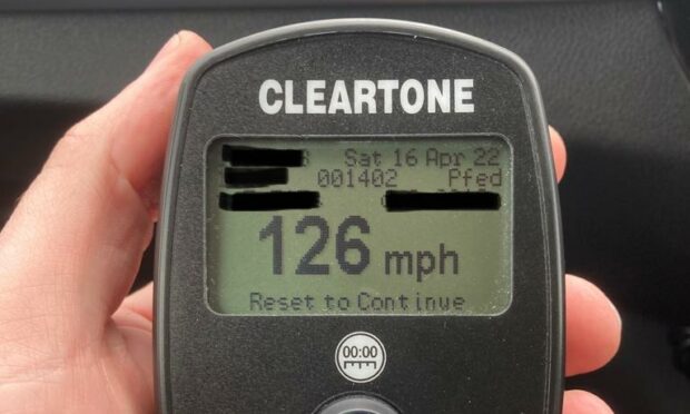 The car was travelling at an average speed of 126mph. Photo: Police Scotland.