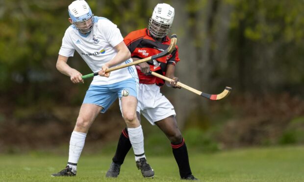 Martin Pringle (Skye) with Sean Brown (Glenurquhart).  Image: Neil Paterson.