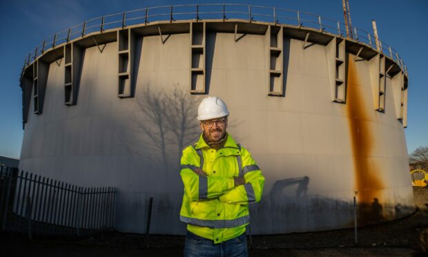 Ian Spencer, head of business development, H2 Green, at the site of the proposed hydrogen "hub" in Inverness. Image: H2 Green