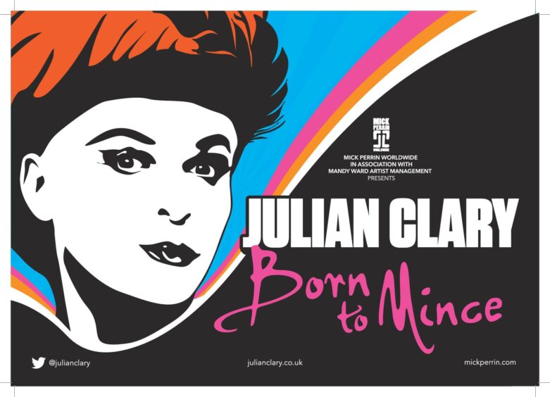 A poster for Julian Clary's Born to Mince tour
