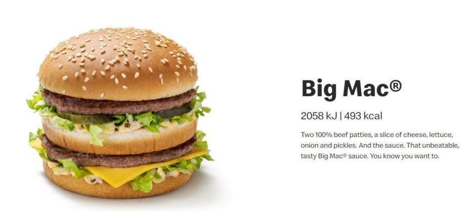McDonald's shares calorie information on its website and in its venues