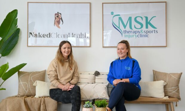CR0034598
Recruitment feature - Jayne Ritchie (of MSK Therapy & Sports Injury Clinic) & Claire Spence (Naked Clean Health) have come together to open a new wellness hub at New Jasmine House, Greenbank Place, Aberdeen.
Picture of (L-R) Claire Spence and Jayne Ritchie.

Picture by Kenny Elrick     06/04/2022