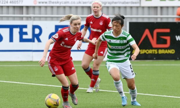 Aberdeen Women captain Loren Campbell in action against Celtic last season.