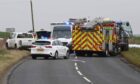 Emergency services at the scene on the A952. Photo by Kenny Elrick/DCT Media.