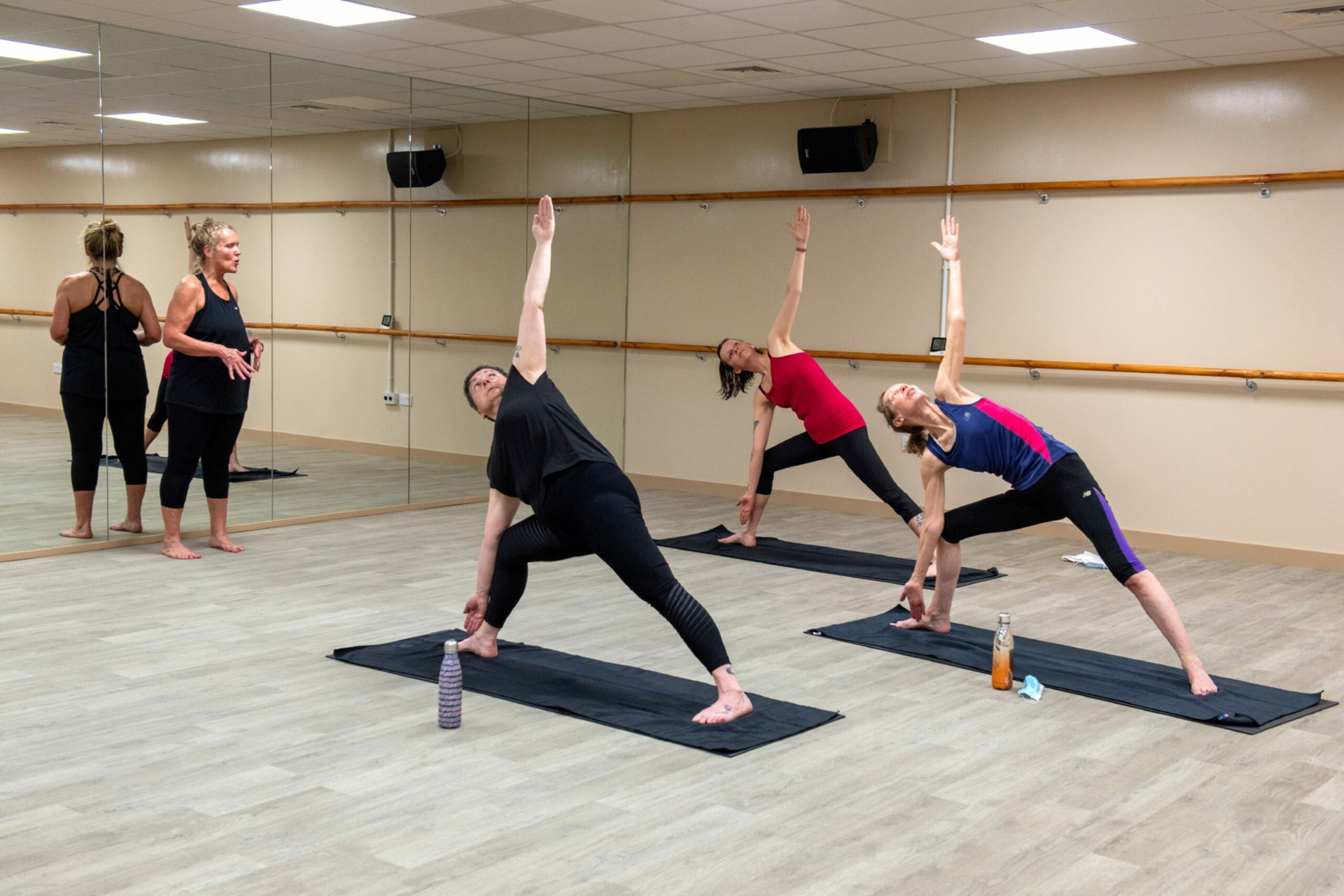 Hot yoga being taught in Aberdeen.