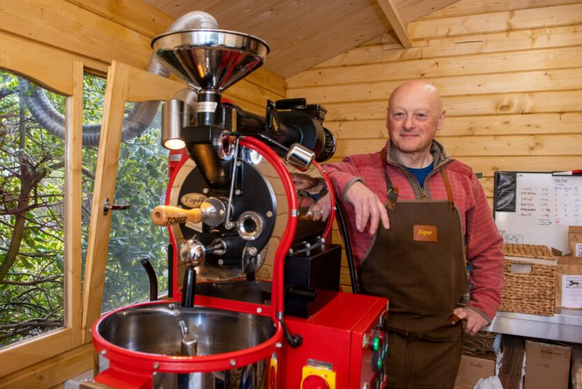The machine used by Alan to roast the Morningdog Coffee beans.