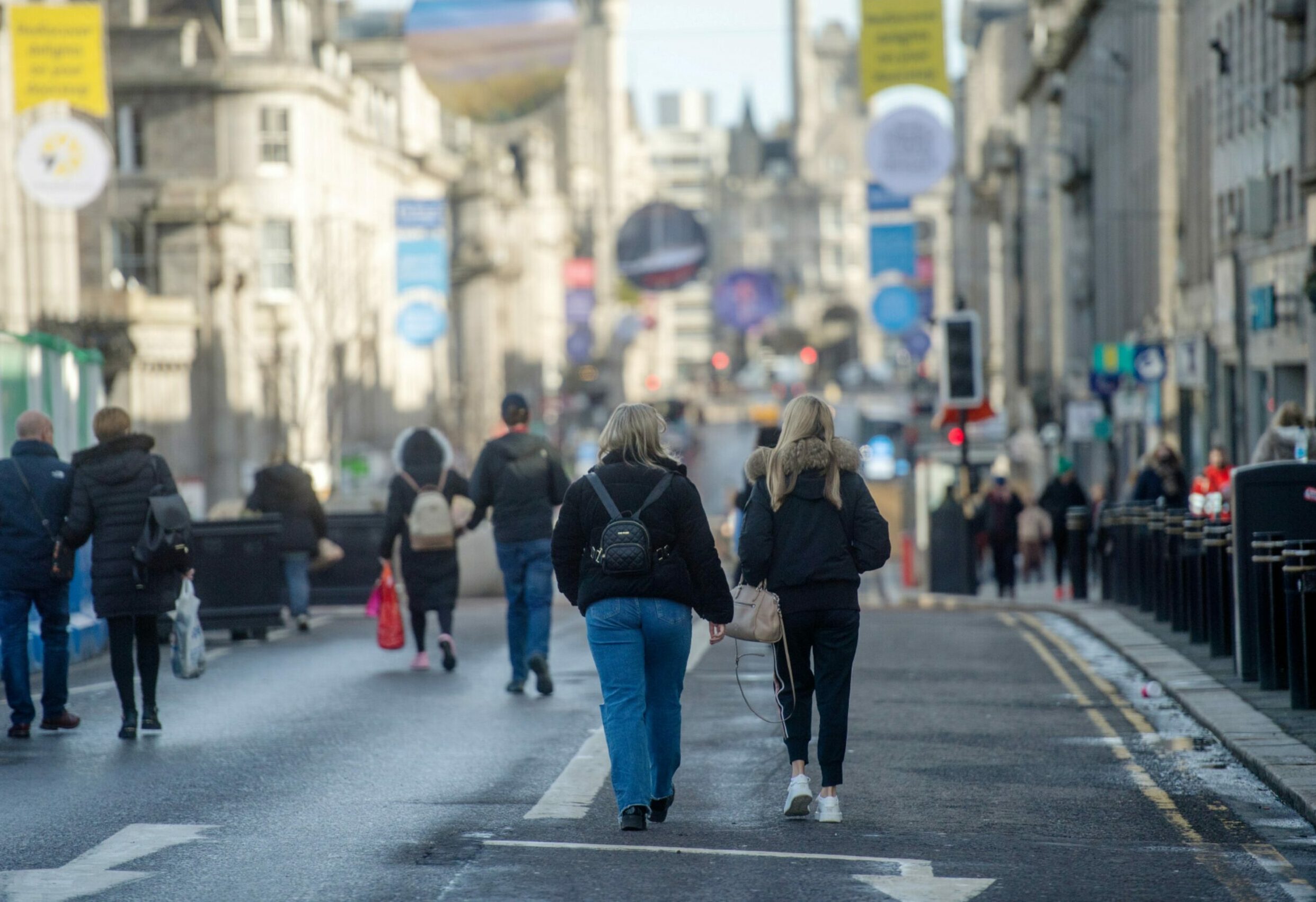 The Market Street to Bridge Street stretch of Aberdeen's Union Street would remain open to buses and taxis until a "viable alternative" can be found, according to the Liberal Democrat manifesto. Picture by Kath Flannery/DCT Media.