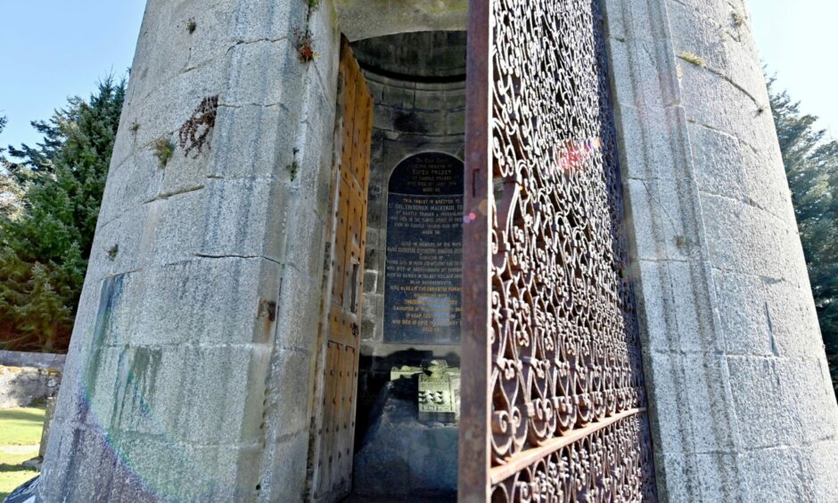 Elyza Fraser Mausoleum entrance door.