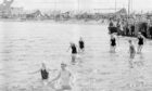 Swimmers enter the water for the Kessock swim in 1954. Photo by Highland Photographic Archive/Am Baile